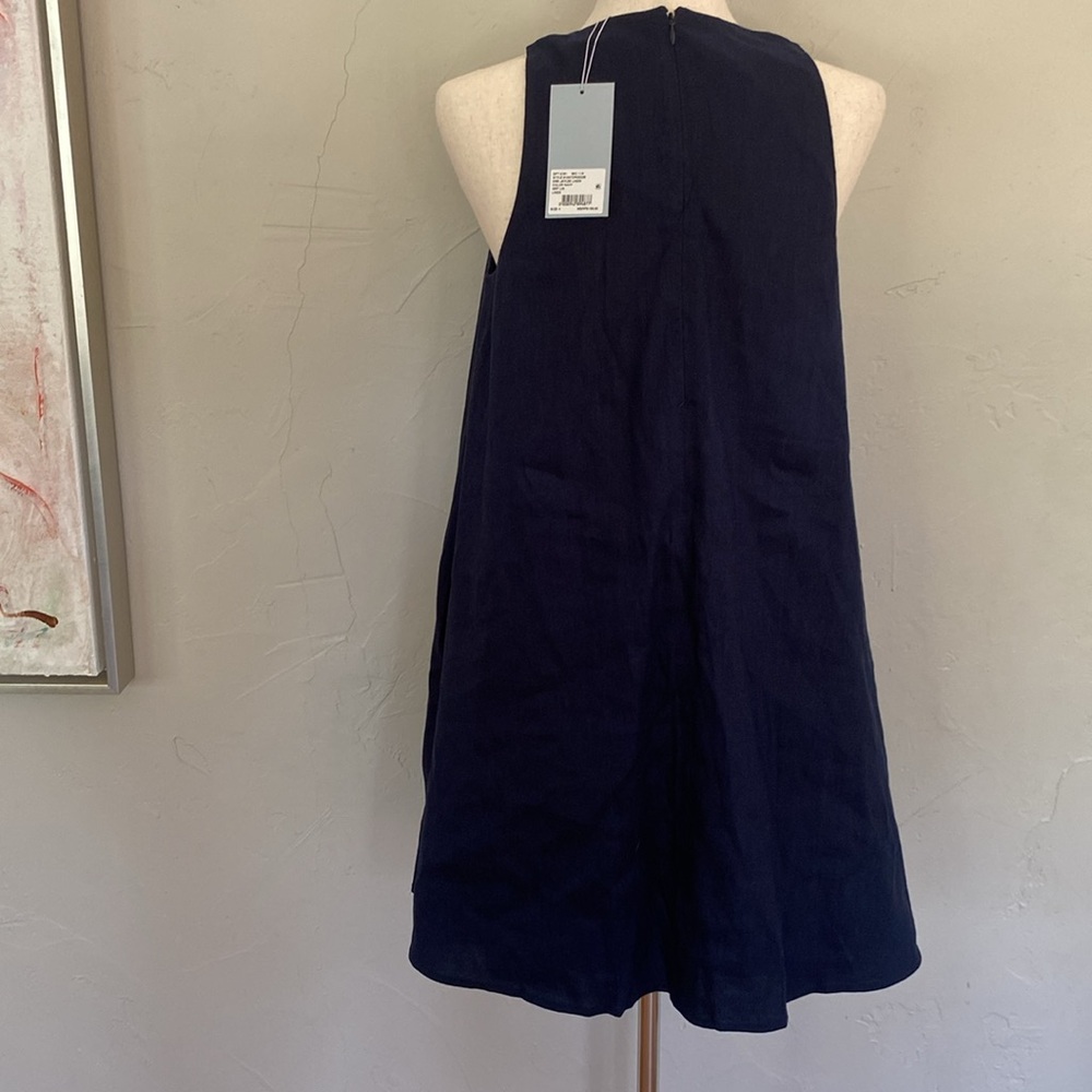 Antonio Melani Jaylee Sleeveless Linen Swing Dress‎ Navy NWT size 4 - Picture 6 of 6
